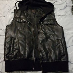 Hooded Leather Vest